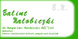 balint malobiczki business card